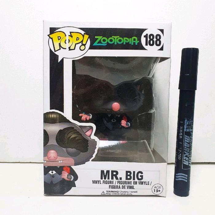 HOT SALE MAINAN ACTION FIGURE FUNKO POP 188 ZOOTOPIA MR BIG RECAST TINGGI SEKITAR 3 INCH