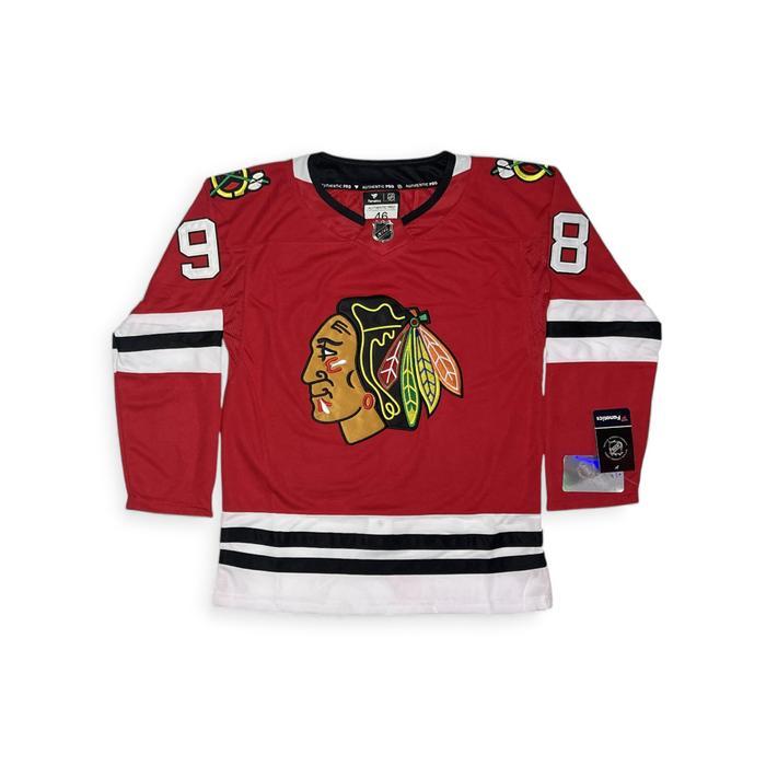 TERLARIS Baju Jersey NHL Hockey Chicago Blackhawks Connor Bedard 98 Home Sport Dewasa Import