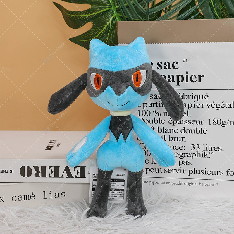 Pokemon Plush Riolu Toys Anime Peluche Shiny Lucario Mega Lucario Cute Soft Stuffed Animals Dolls