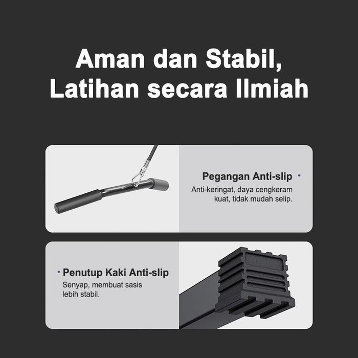 TERBAIK EBUY Multifunctional Foldable Rowing Machine 2-in-1 High Pull Down Alat Olahraga
