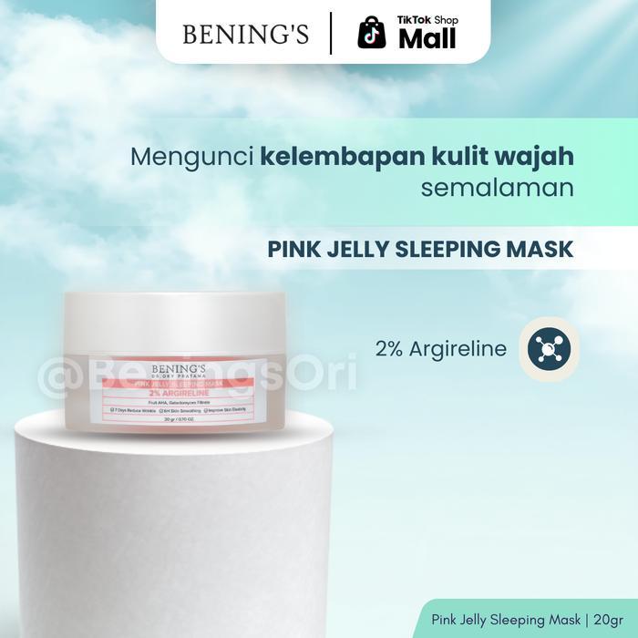 Bening'S Pink Jelly Sleeping Mask 2% Argireline Moisturizer Masker Merah Red Jelly Pelembab Wajah