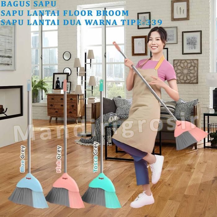 Sapu Lantai Floor Broom * Bagus * Sapu Lantai Warna Gagang Plastik * W-22339