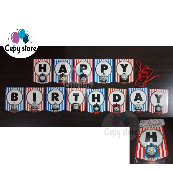 Banner Happy Birthday / Bunting Flag Ultah Kereta Thomas