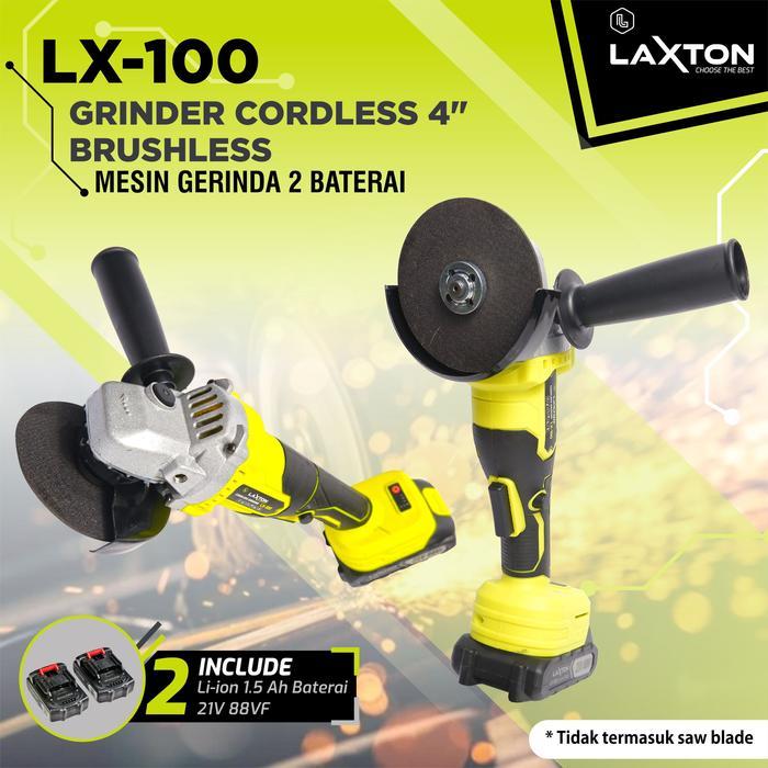 Laxton Gerinda Tangan Grinder Cordless 4" 2 Baterai Lx-100