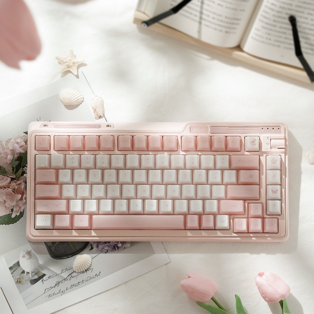 Pearl Pink Keycap Set 133key PC Custom Pearlescent Translucent Keyboard Cap Cherry Profile KeyCap