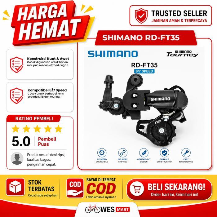 Shimano Tourney RD-FT35 Rear Derailleur 6/7 Speed MTB Sepeda