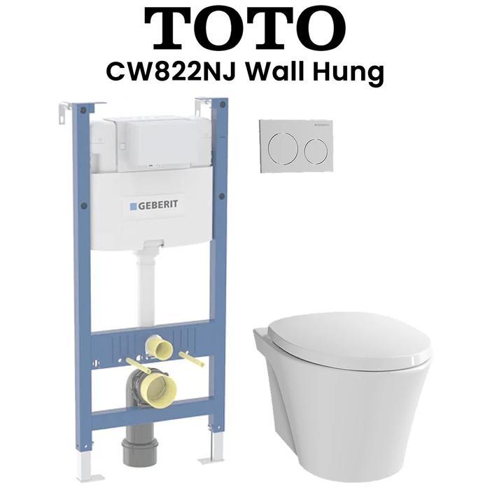 TOTO Kloset Duduk Gantung CW822NJ Avante Dual Flush Putih As 22 Closet Toilet Modern CW 822 Wall Hun
