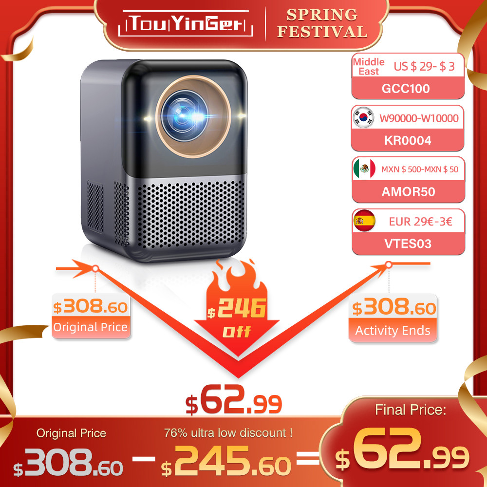 TouYinger ET31 Pro Max ST Mini Portable Projector 4K Wifi Android Led