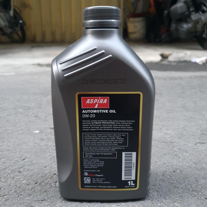 Oli Oil Aspira Astra 0W 20 0W20 0W-20 Diproduksi Shell Oli Mesin Mobil 1 Liter