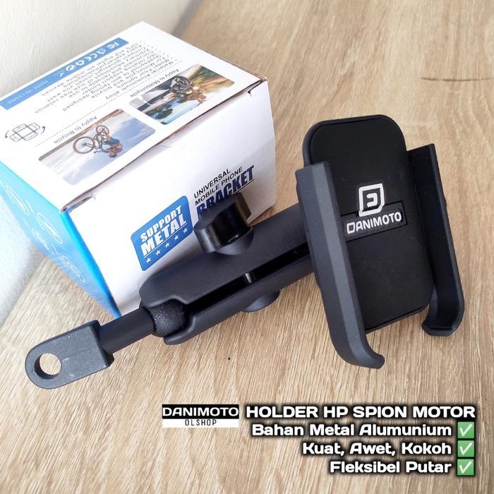 TERBARU Holder HP V3 Spion Motor Rotasi 360 Alumunium Beat Vario Scoopy Nmax Aerox Genio Fazzio