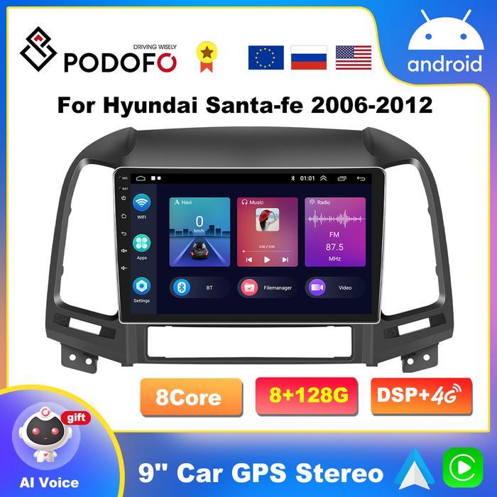 Podofo Android 10 DSP Car Radio Multimidia Video Player Navigation