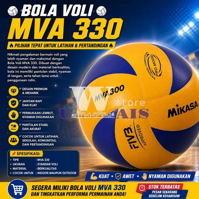 Bola Voli Volley Voly Mikasa 330 Bintik Murah Bahan Kulit Empuk Ditangan Ball Outdoor bola volly big