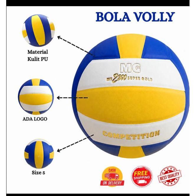 BOLA VOLLEY MG 2200 SUPER GOLD PRO LIGA SIZE 4 EMPUK BAHAN PU KOREA