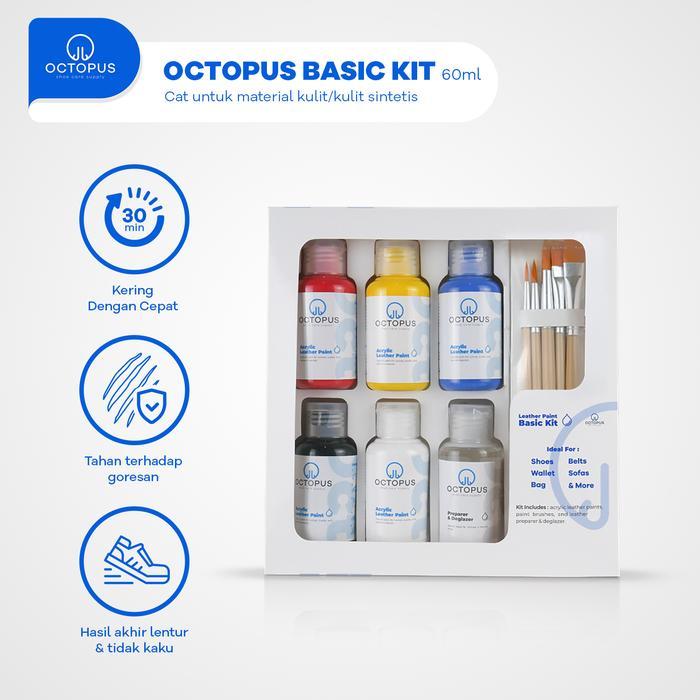Octopus Cat Sepatu Canvas Dan Suede 60Ml Basic Kit - Kualitas Terbaik Untuk Material Kulit &