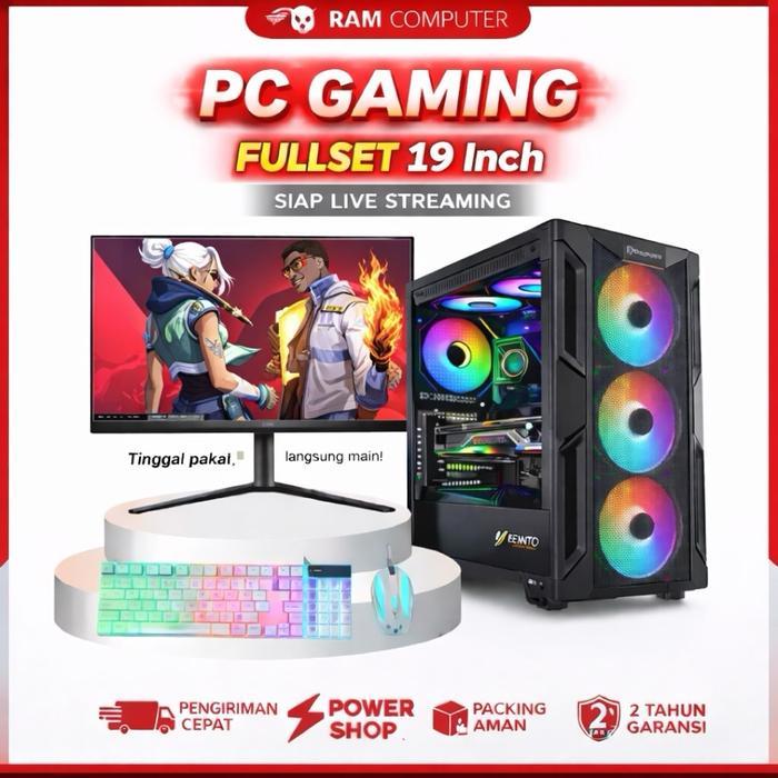 PC GAMING I5 VGA 4GB DDR5 RAM 16GB DDR5 SSD 128GB - PC GAMING FULLSET - KOMPUTER FULLSET
