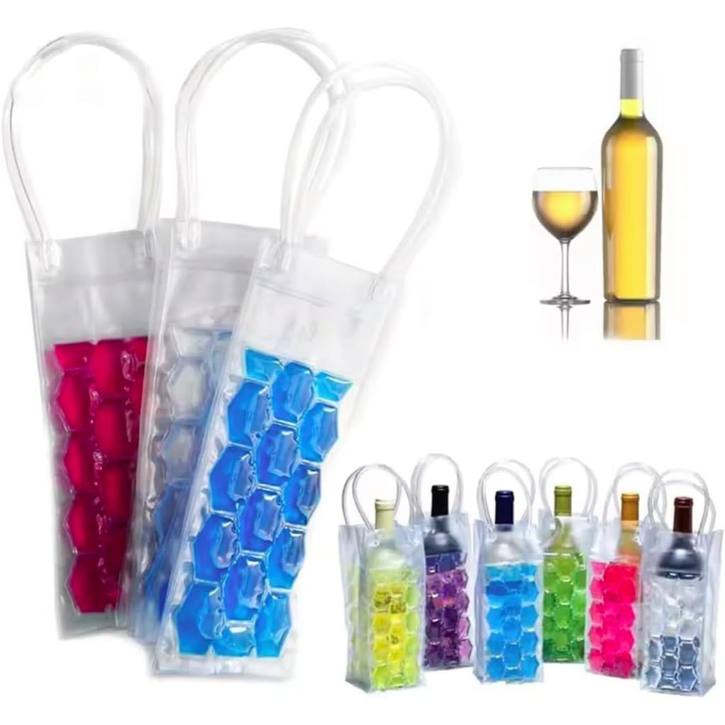 Ice Wine Chiller Cooling Gel Clear Freezer Bag for Wine Bottle Chiller Cooler for Red White