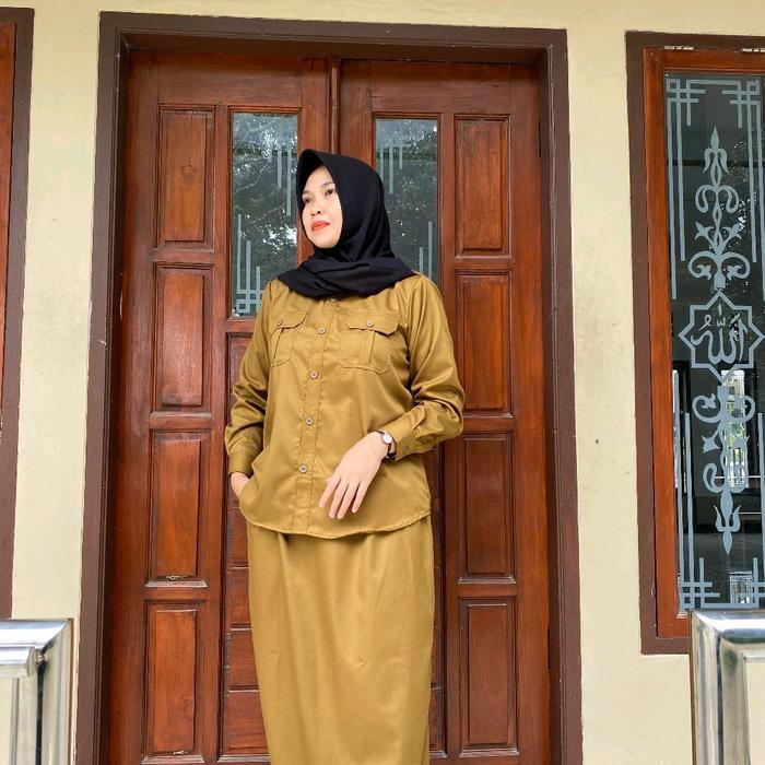 READY Setelan PDH Keki Tua nita/Setelan Kerja nita/Setelan PNS nita/Setelan Rok Keki