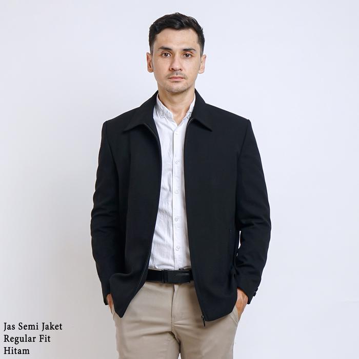 Premium Boss Jas Semi Jaket Formal Regular Fit Hitam Original