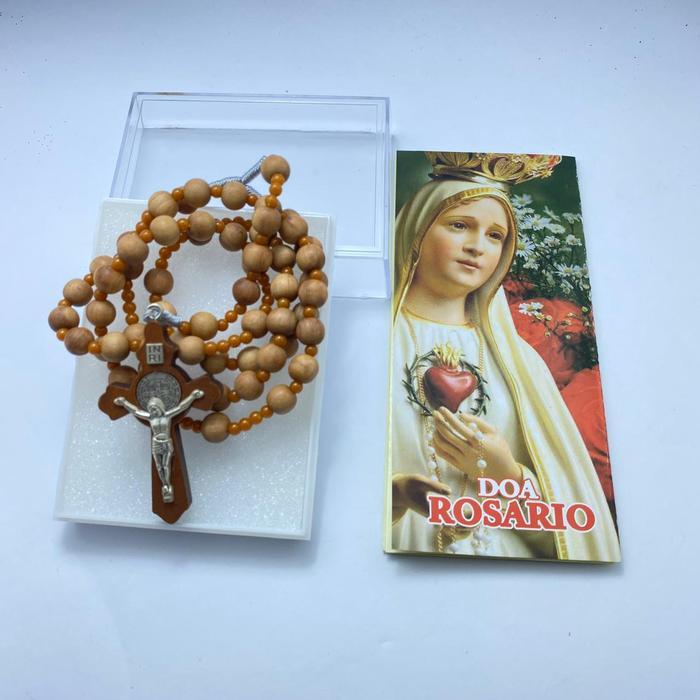 Kalung Rosario Katolik Kayu Cendana Asli Premium Harum Alami & Elegan