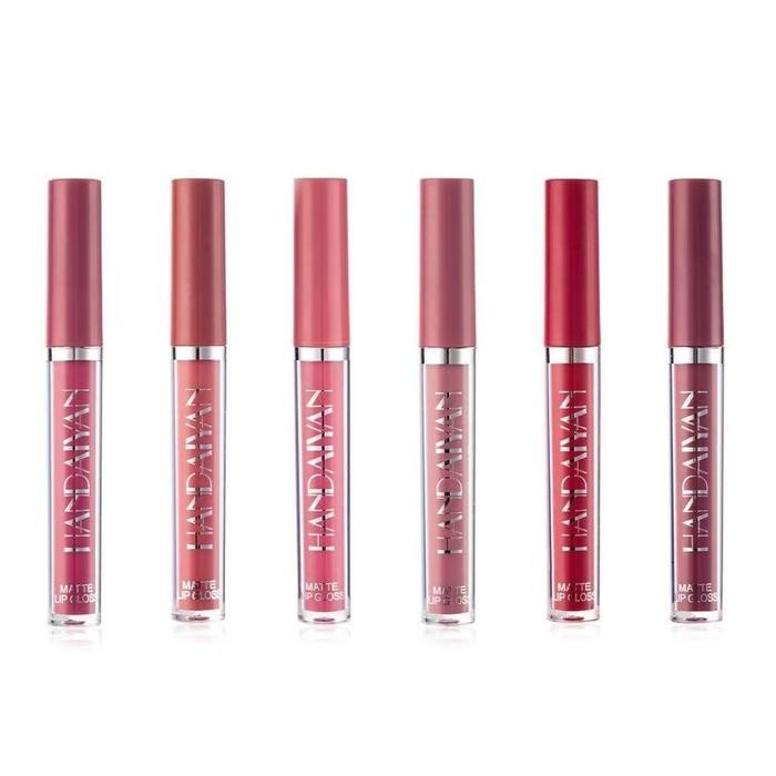 (COD) ALNECE 6 set lip gloss Lipgloss matte Lembut Tahan Lama Melembabkan Dengan Matte lipstick