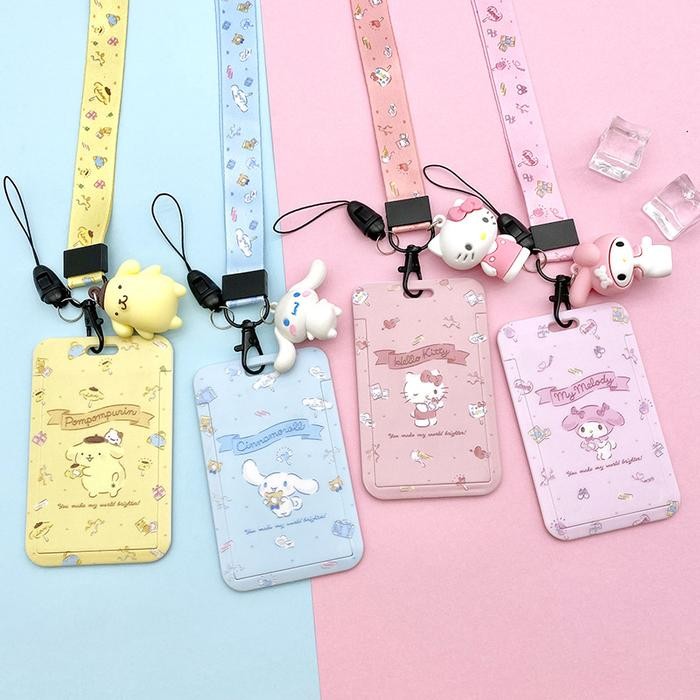 New Kalung Holder Kartu Lucu / ID Card Holder Name Tag Karakter Sanrio