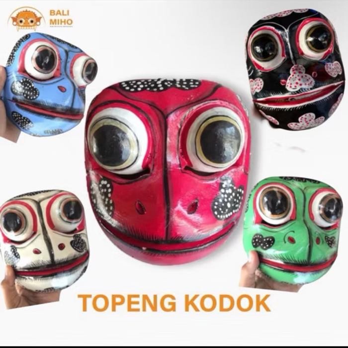 siap kirim] Topeng Kodok - Topeng Katak - Topeng Kayu - Topeng Bali - Topeng Lucu - Topeng Unik -