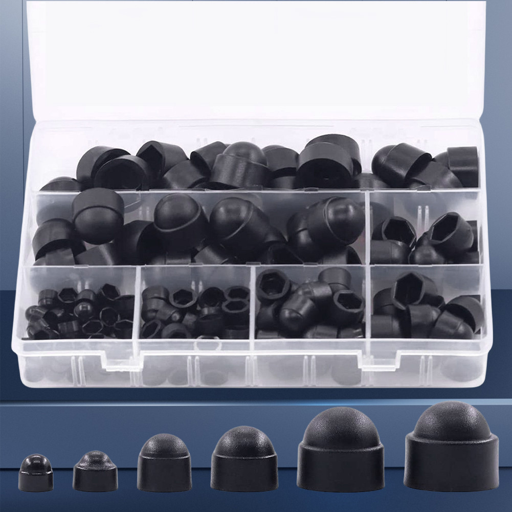 145Pcs Screw Protection Cap Cover Black White Protecting Hexagon Screws Bolts Kit M4 M5 M6 M8 M10 M1