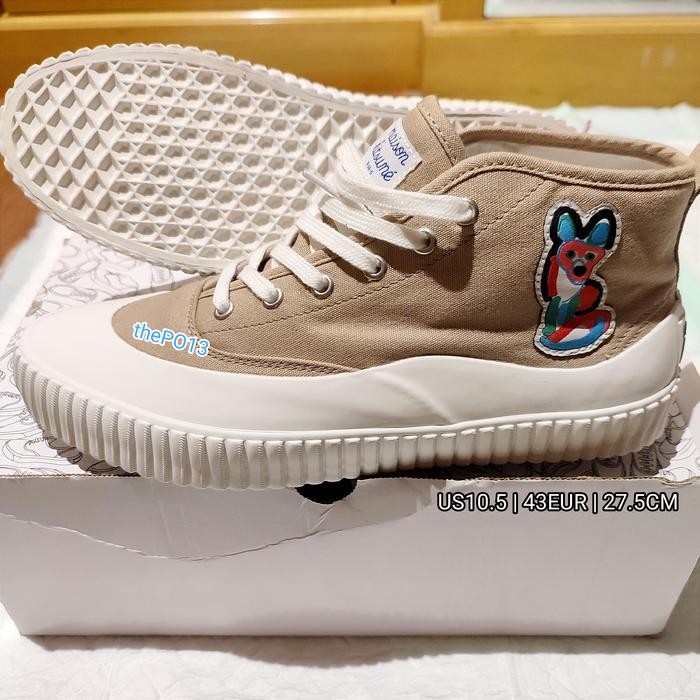 MAISON KITSUNE ACIDE FOX MID TOP SNEAKERS BEIGE AUTHENTIC 100% BNIB