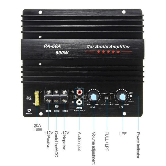 Subwoofer Mono Bass 600W Pa-60A Car Audio Amplifier Board