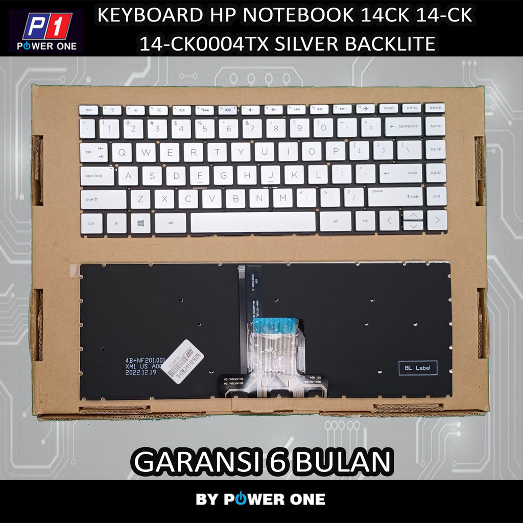 Keyboard HP Notebook 14ck 14-Ck 14-Ck0004tx Silver Backlite