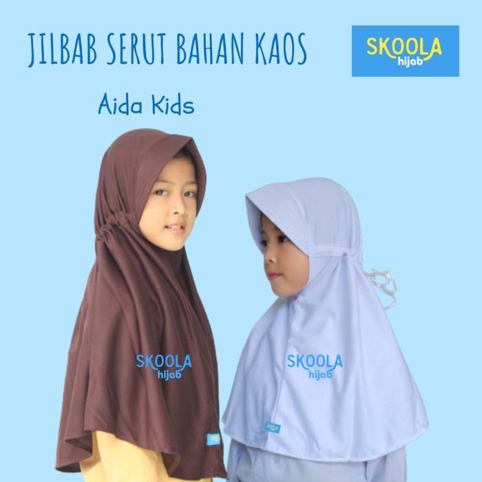 SIAPKIRIM Jilbab Anak Sekolah SD TK Putih Pramuka Bergo Instan Kerudung Hijab Polos Hitam Cokelat