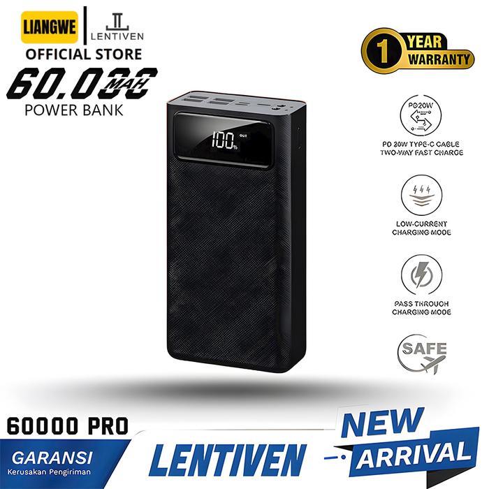 jwvb- Liangwe Lentiven Powerbank 60000Mah 4 Port Usb Fast Charging