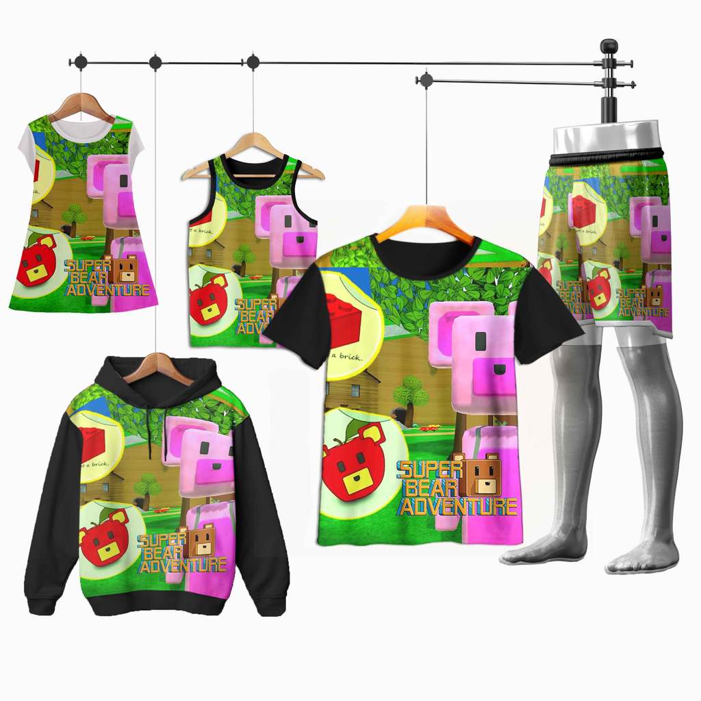 baju Super Bear Adventure 01SBA008 Beruang Sultan 3D Kaos Celana Dress Jaket Lekbong Anak dan Dewasa