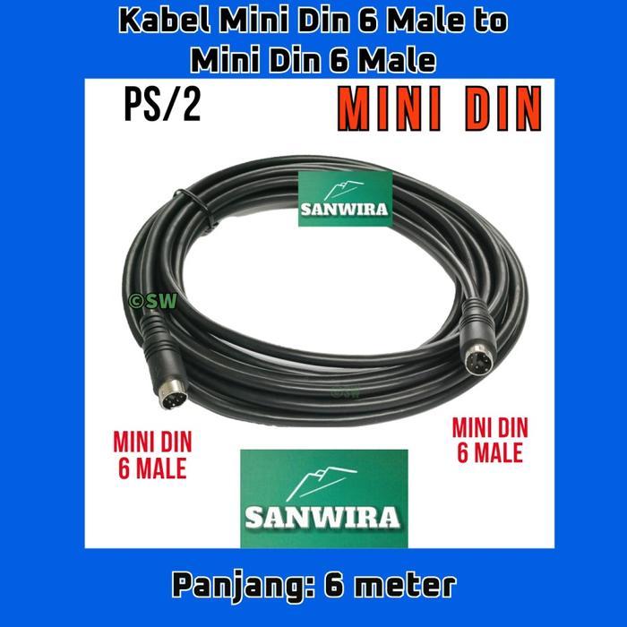 Kabel Ps/2 Mini Din 6 Pin Male To Mini Din 6 Pin Male