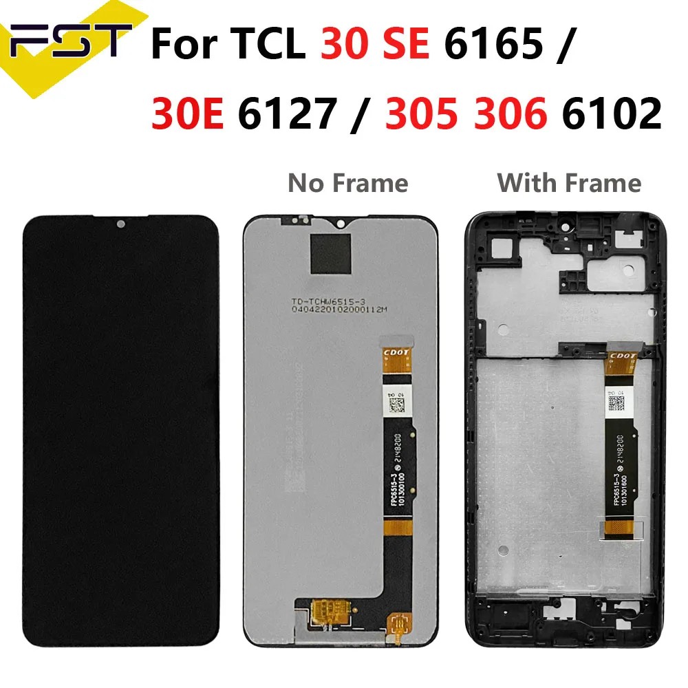 Original For TCL 30 SE 30SE LCD 6165H 6165A 6165A1 Display Touch Screen Digitizer For TCL 30E 6127A 