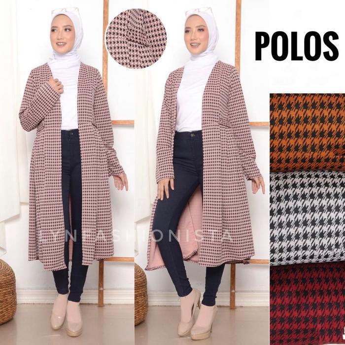 Outer Wanita Muslimah Long Cardigan Rajugt Motif Honsut Mewah/Vania