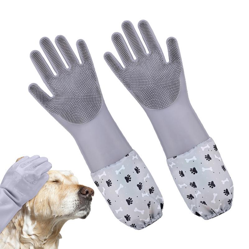Silicone Dog Bathing Gloves Pet Grooming Gloves Hair Remover Gloves Pet Shower Gloves Cat Hair Deshe
