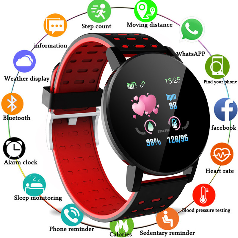 119plus Men Smart Watch Sport Waterproof Bracelet Fitpro Women Wristwatch Heart Rate Blood Pressure 