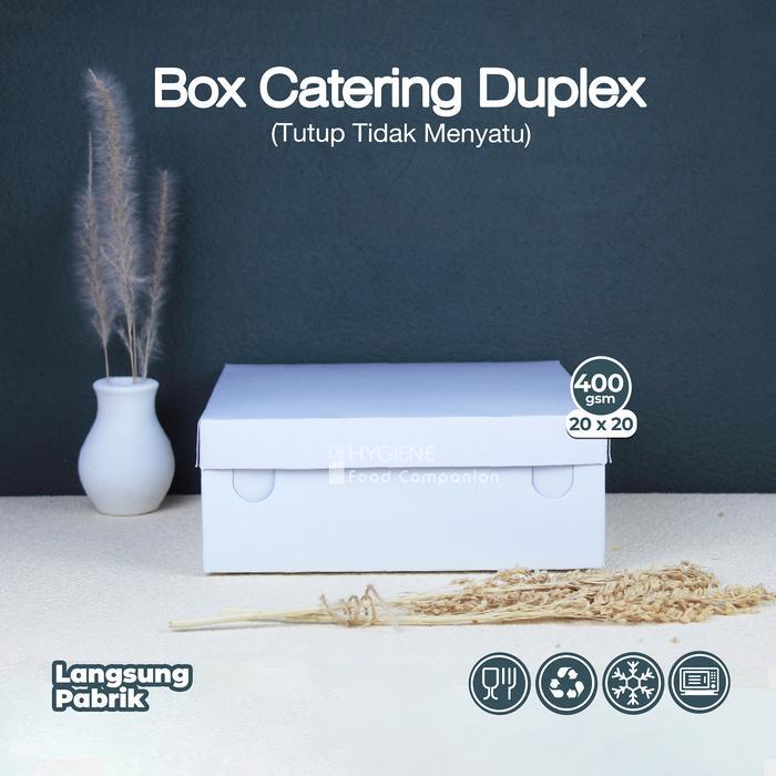 Catering Box Duplex 20 X 20 / Kotak Makan Kertas Putih Uk.20 (Per Pack)