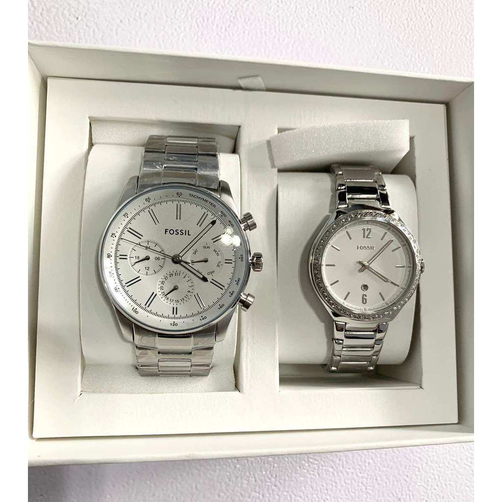 Jam Tangan FOSSIL Sullivan Multifunction BQ2832SET Couple Watch Stainless Steel
