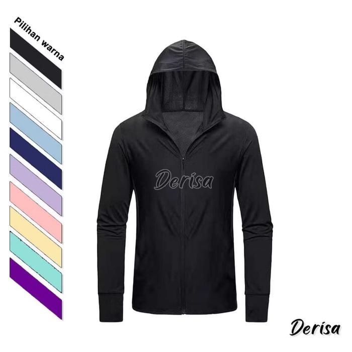 Derisa Jaket Anti Uv Olahraga Running Lari Fitness Pria Wanita Sport Jaket Olahraga Anti Uv Jumbo Ld