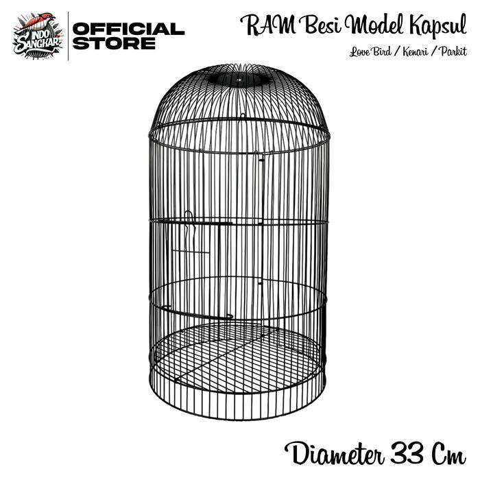 TERMURAH RAM Besi Sangkar Kandang Burung LOVE BIRD/KENARI/PARKIT Diameter 33 Cm RAM Besi Sangkar