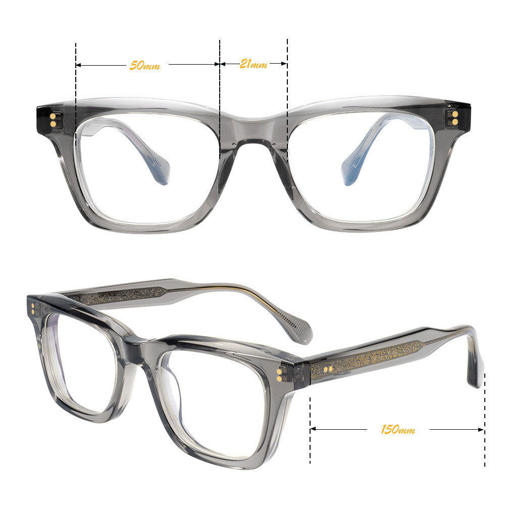 VZONE Optical Lenses Men Glasses Frame Trendy Square Horn-Rimmed Frame Thick Acetate for Women Anti