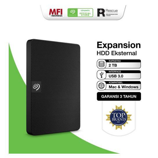 Seagate Expansion Hardisk Eksternal 2TB - Hitam