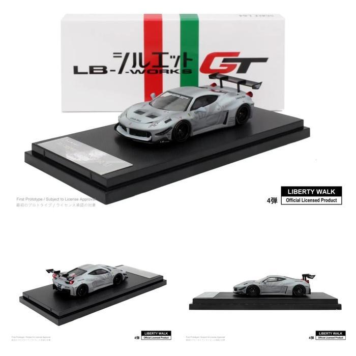 Star Model 1/64 Lbwk Lb Silhouette Works Ferrari 458 Gt Combat Grey Dirty