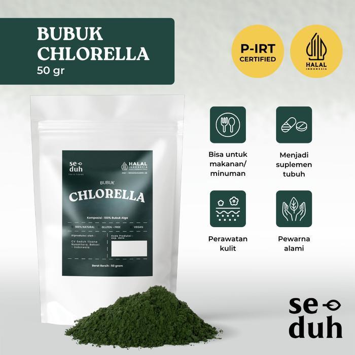 SEDUH TEA & TISANE Bubuk Chlorella / Chlorella Powder / Superfood Algae Powder 50 gram