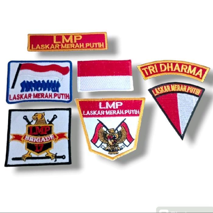 patch bordir laskar merah putih fullset, logo bordir atribut LMP Aksesoris