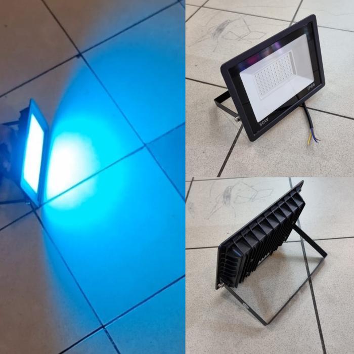 BERKUALITAS Lampu Sorot Outdoor Tembak Dinding Gedung Cahaya Ice Blue 50 Watt Lampu Sorot Ice Blue