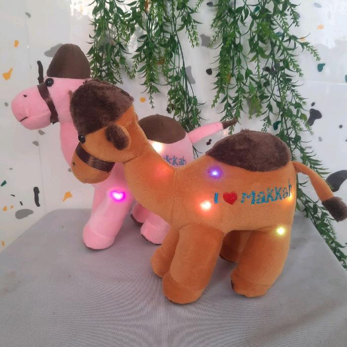 TERMURAH Boneka Unta LED love mekah 23 cm,oleh-oleh haji dan umroh