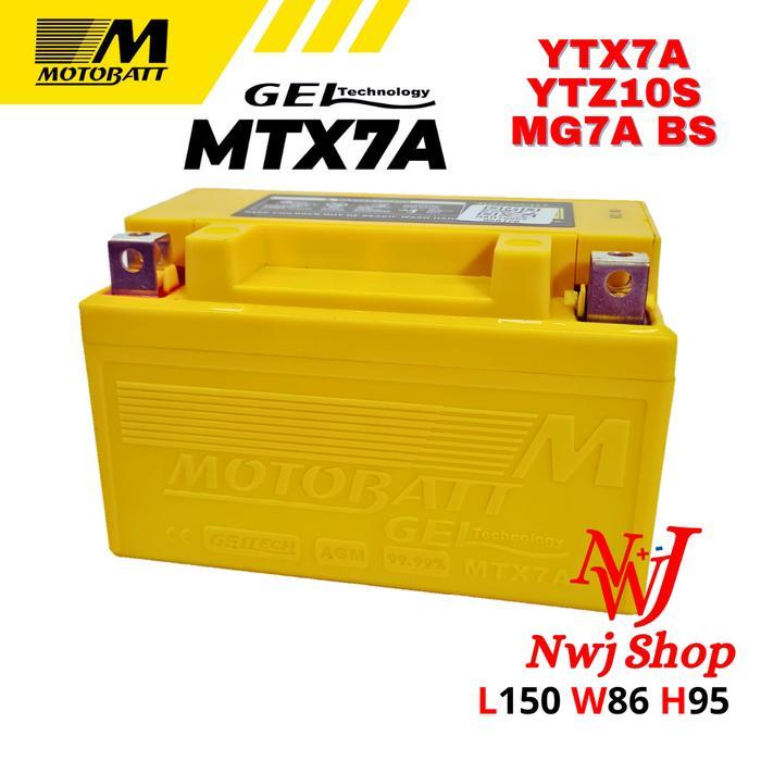 Aki Motobatt Mtx7A Mg7A Bs Ytz10S Ytx9 Ytx7A Aki Kering Gel Mf